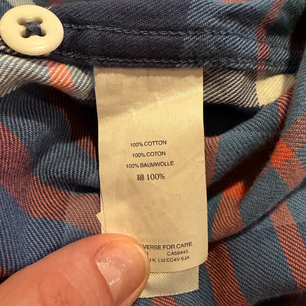 J. Crew Blue and Orange Plaid Flannel Shirt - NWOT - Picture 4 of 4